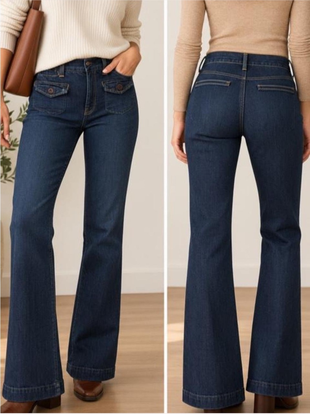 J.Crew Women’s Dark Wash Bootcut Jeans – Size 30 Regular – Made in USA